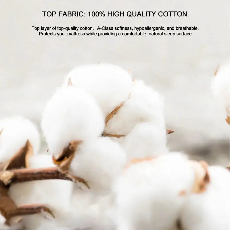 Quilted plaid mattress cover, 100% cotton top fabric, breathable protector