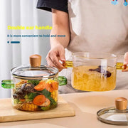 Transparent Glass Soup Pot Large Capacity High Borosilicate Glass Oven Safe Pot For Soups Stews Broths Kitchen Tools