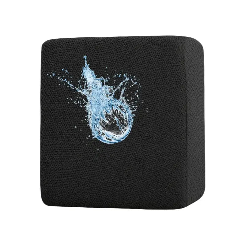Outdoor sofa cushion cover in black waterproof fabric
