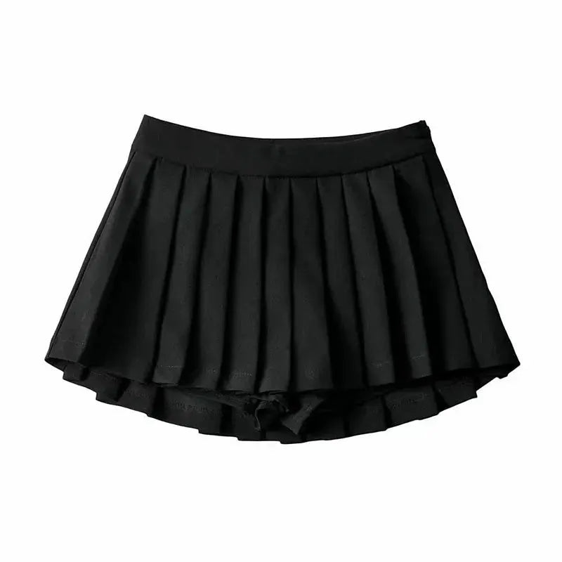 Women Pleated High Waist Mini Skirt White Vintage Korean Inspired A Line Dance Skirt All Day Comfort