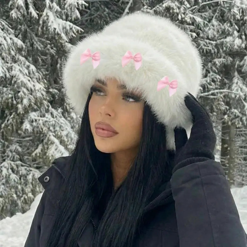 AuroraCo Womens Mongolian Style Furry Hat Korean Inspired Thickened Winter Warmth And Flattering Fit