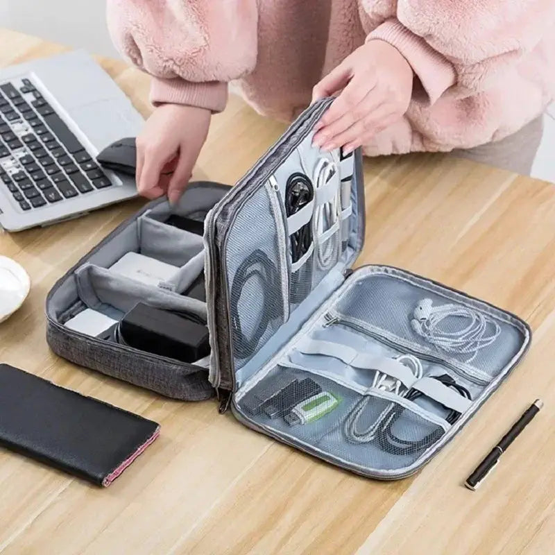JetGuard Digital Organizer Pro Waterproof Travel Case Large Capacity For Cables Chargers And Accessories