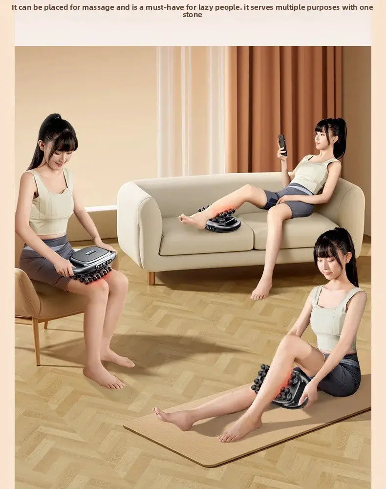 32-head massage guns for deep tissue relief; three wireless gray massagers with high-frequency vibration and red light