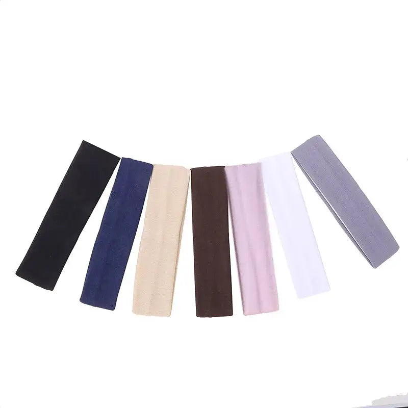 7Pcs Solid Elastic Hair Bands Set for Men and Women Sweat Absorbing Hair Accessories for Running Yoga and Sports