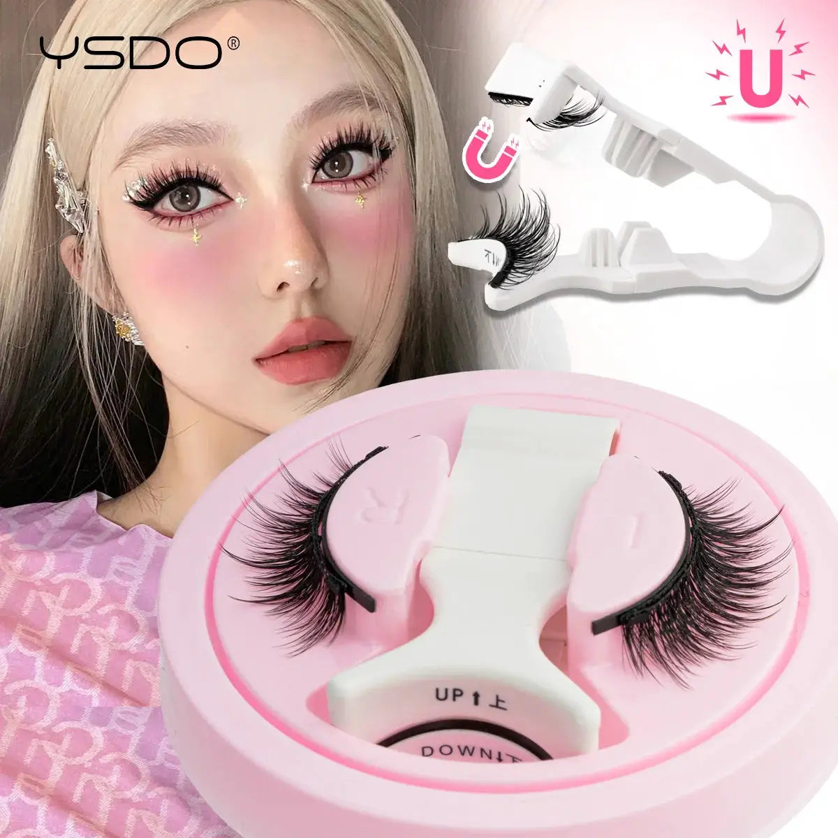 YSDO 1 Pair Glue Free Magnetic Eyelashes Natural 3D Mink Reusable Sensitive Eye Friendly Kit 2025