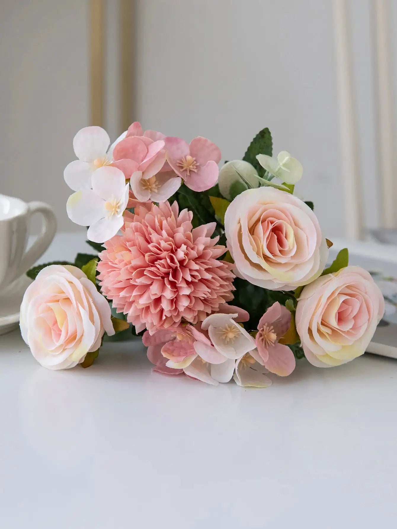 One Piece Silk Flower Bouquet Roses Peonies Hydrangeas Carnations For Home Decor Wedding Party
