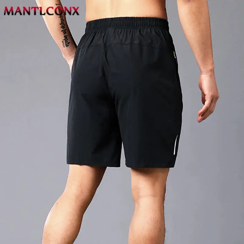 Men's black quick-dry jogging shorts, Simples Market 3XL, lightweight breathable beach shorts; MANTLCONX