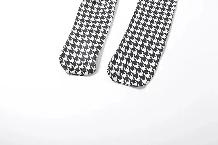 Sisterlinda jumpsuit pant legs in black-and-white houndstooth print