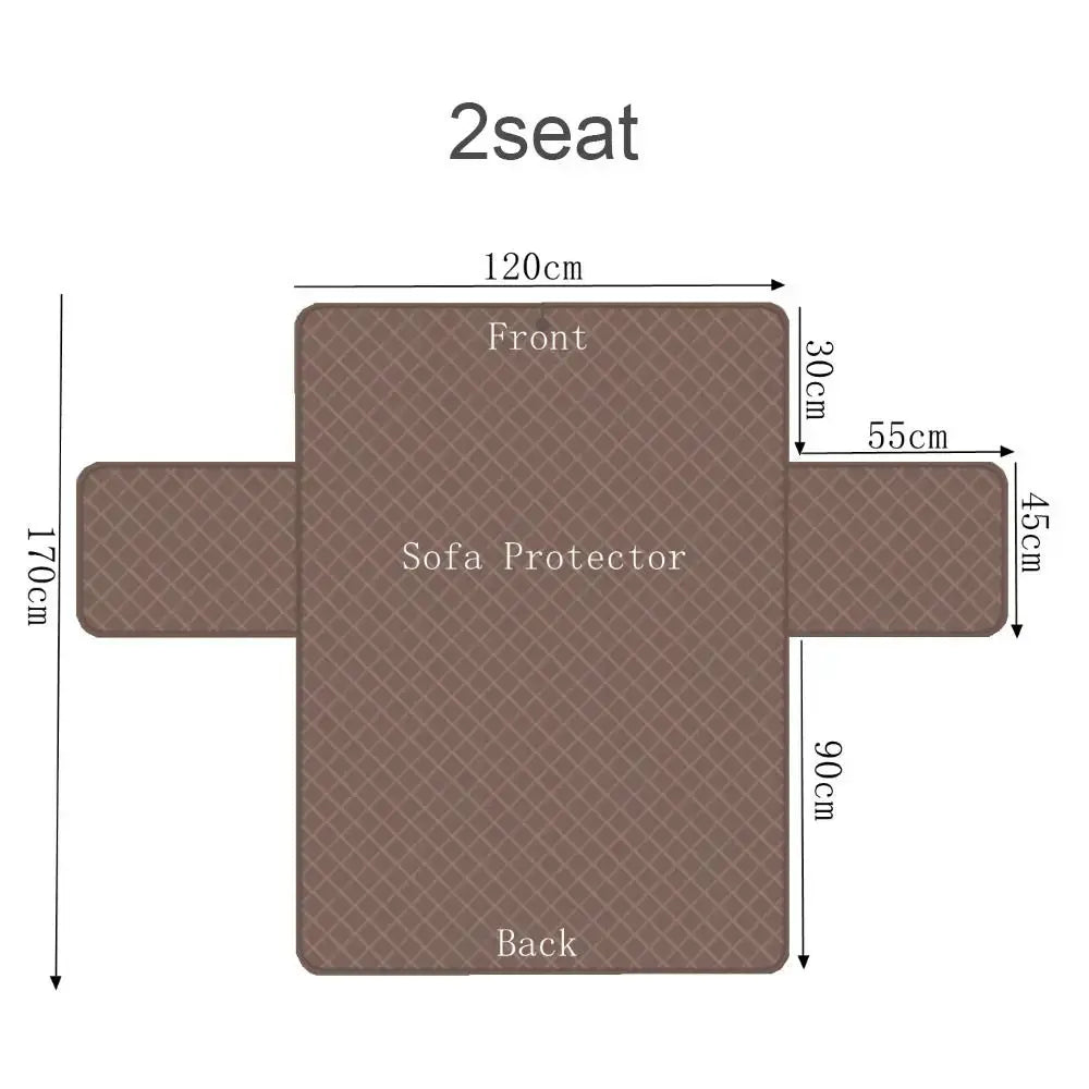 Simples Market soft Dacron quilted sofa protector slipcover, brown, for dog and kids, fits 1/2/3 seater