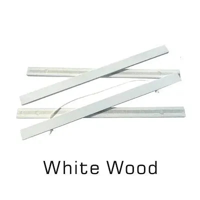 White wood magnetic painting frame strips; 4-piece set for canvas or poster frames