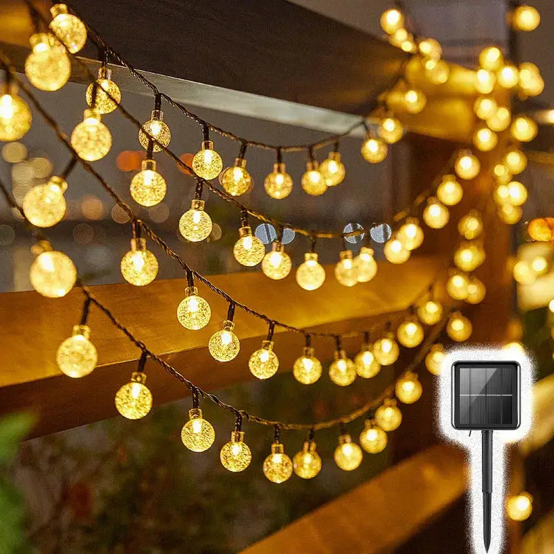Solar Bubble Balls String Lights Outdoor Waterproof Orbs For Patio Garden Christmas Party