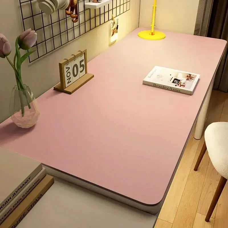 PU Leather Desk Mat Waterproof Easy Clean Large Desk Protector Anti Slip Keyboard Mouse Tea Coaster Gaming Pad