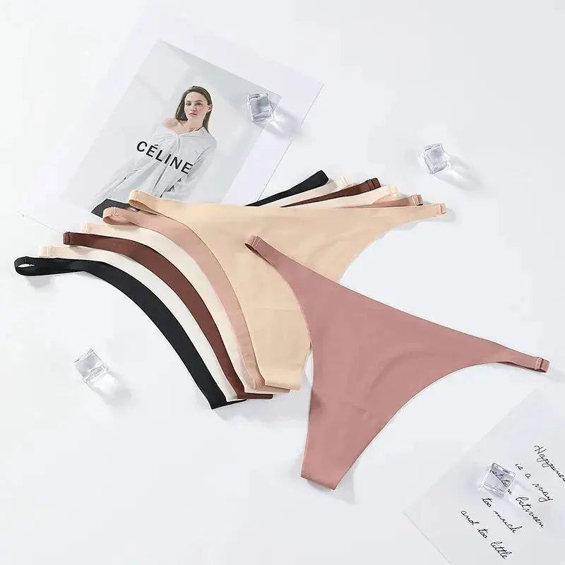 Simples Market ice silk seamless thong underwear set for women in 9 colors