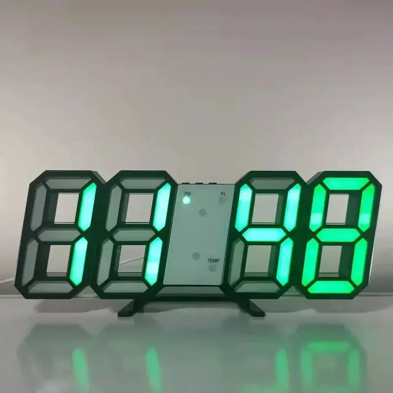 LumaTime Digital Wall Clock With Large LED Display Alarm Clock For Bedroom And Living Room Decor