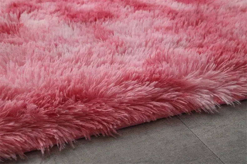 Simples Market pink fluffy area rug with long shag fibers, an extra soft shaggy indoor rug for living room