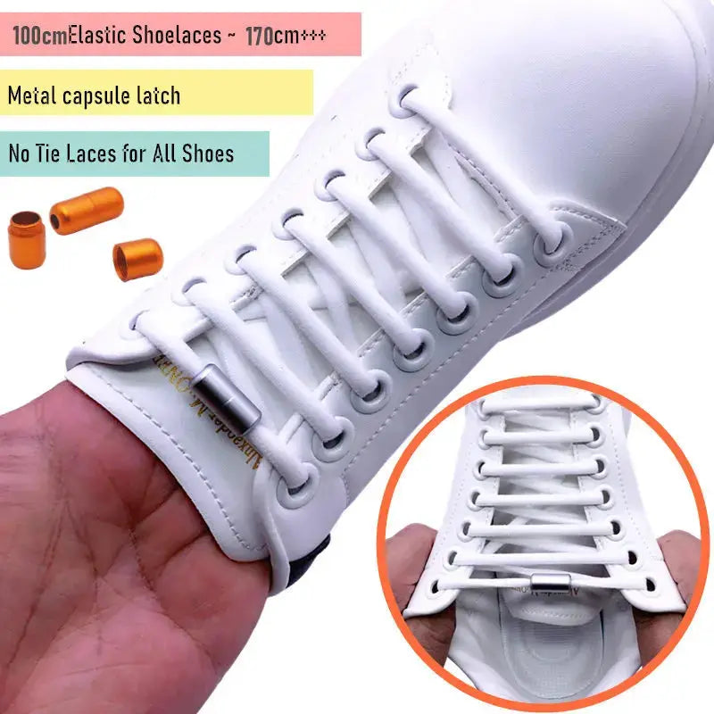 Elastic No Tie Shoelaces For All Shoes One Pair Kids And Adults Quick Lacing Flat Sneakers