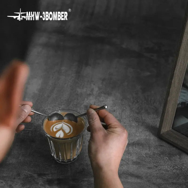 MHW Three Bomber Stainless Steel Coffee Stirring Spoon Exquisite Portable Barista Tool For Home Use