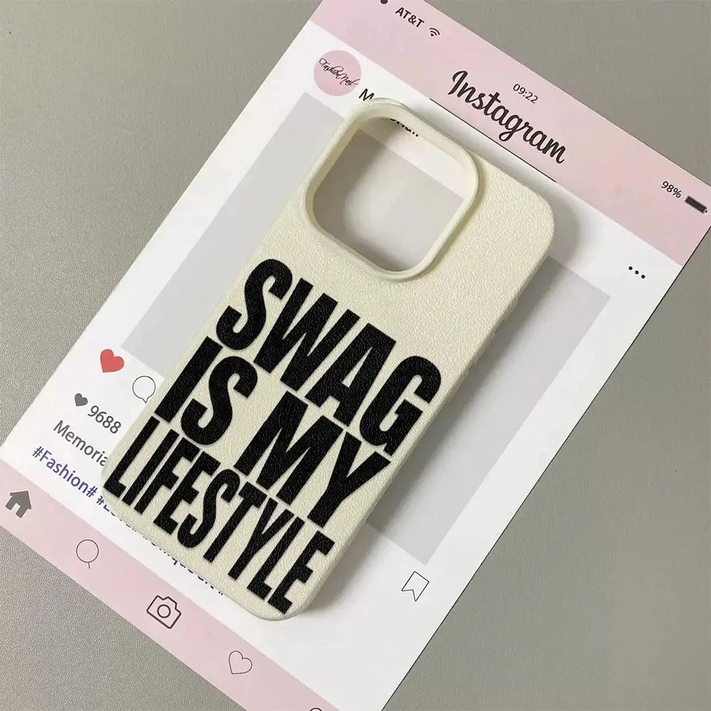 Swag Lifestyle iPhone Case Pro Max Universal Silicone Leather Cover With Premium TPU Matte Finish Scratch Resistant
