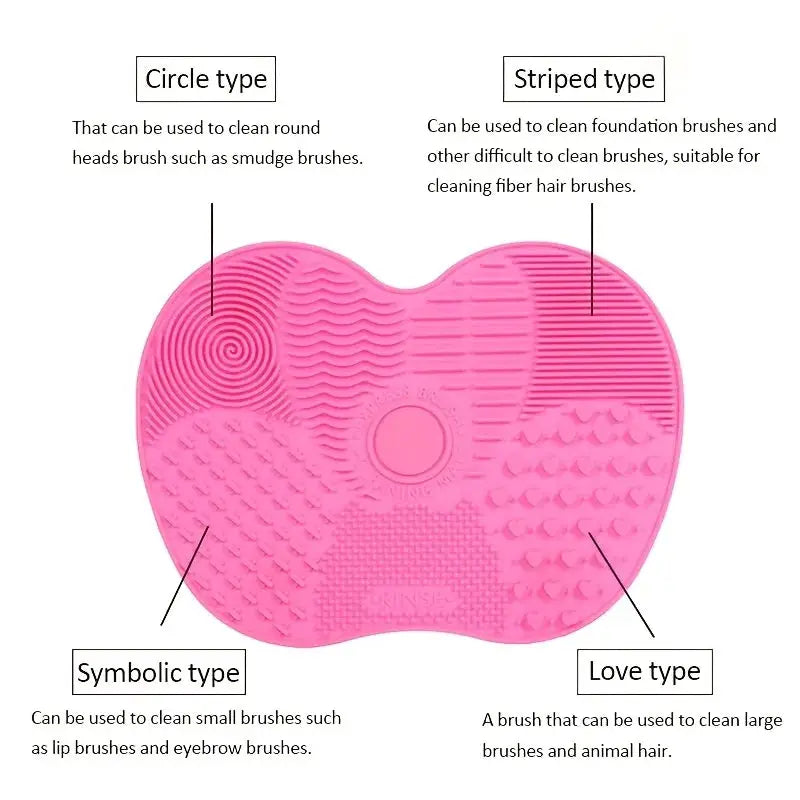 Silicone Apple Shaped Makeup Brush Cleaner Pad With Suction Cup