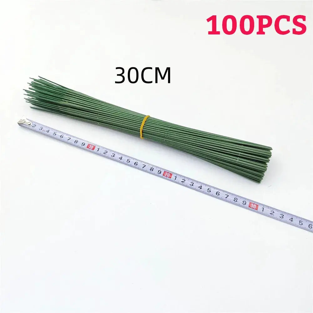 Green Flower Stem Sticks DIY Floral Material Handmade Wire Stem Self Adhesive Floriculture Tape Paper Tape For Bouquets