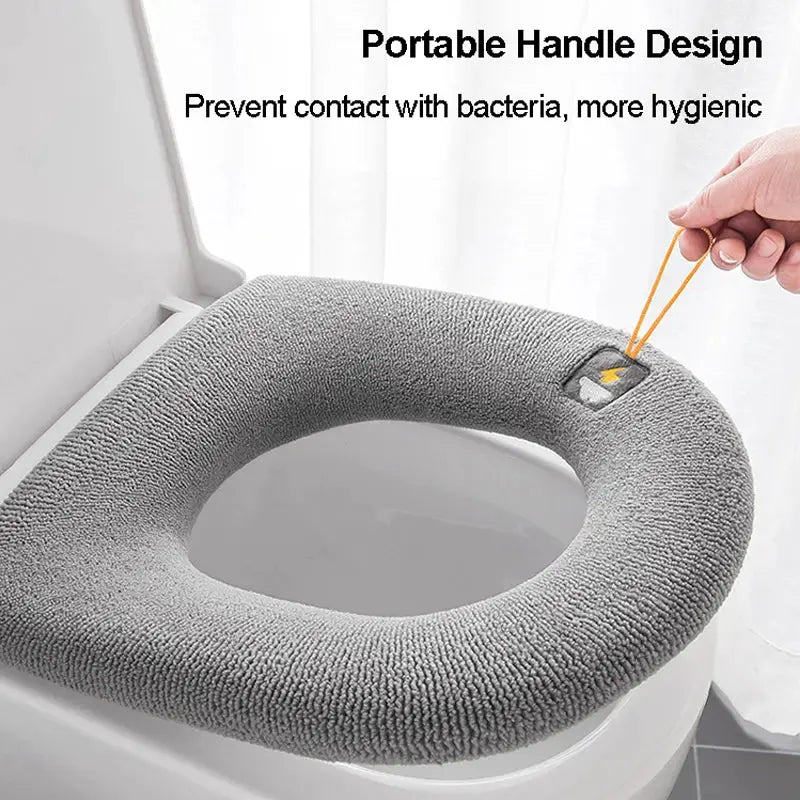 CozyNest Universal Pumpkin Pattern Toilet Seat Cover And Warm Mat Soft Hygienic Comfort For Most O Type Toilets