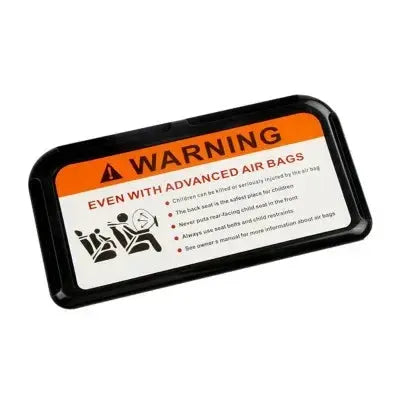 Car sun visor card clip organizer, black plastic with orange warning label, 1pc