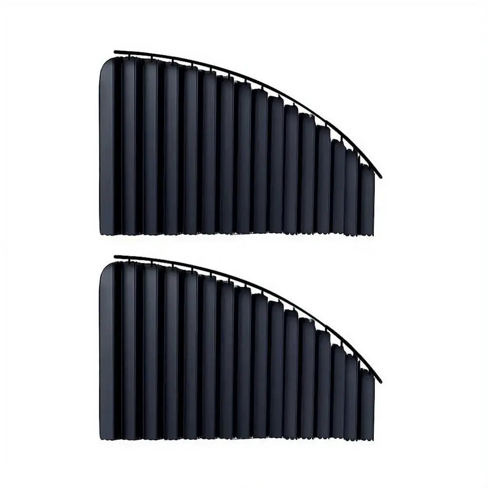 Car side window sun shade set, 2-piece, black foldable UV-blocking curtains for sedan/SUV