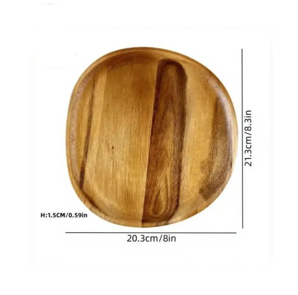 Japanese Solid Wood Fruit Plate Tray Set Multi Size Snack Platter
