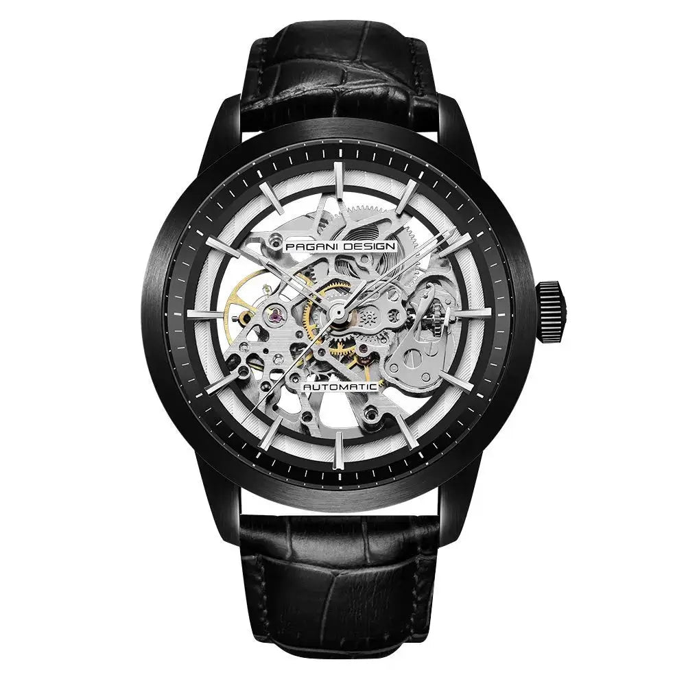 Pagani Design Luxury Skeleton Dial Automatic Mechanical Watch For Men Leather Watches Waterproof Sports Style