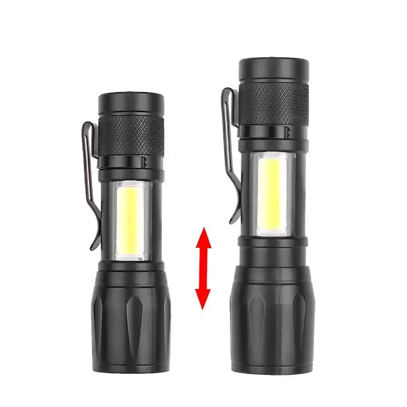 Simples Market high-power LED flashlights, USB rechargeable 1000LM, waterproof zoomable torch, 2-pack