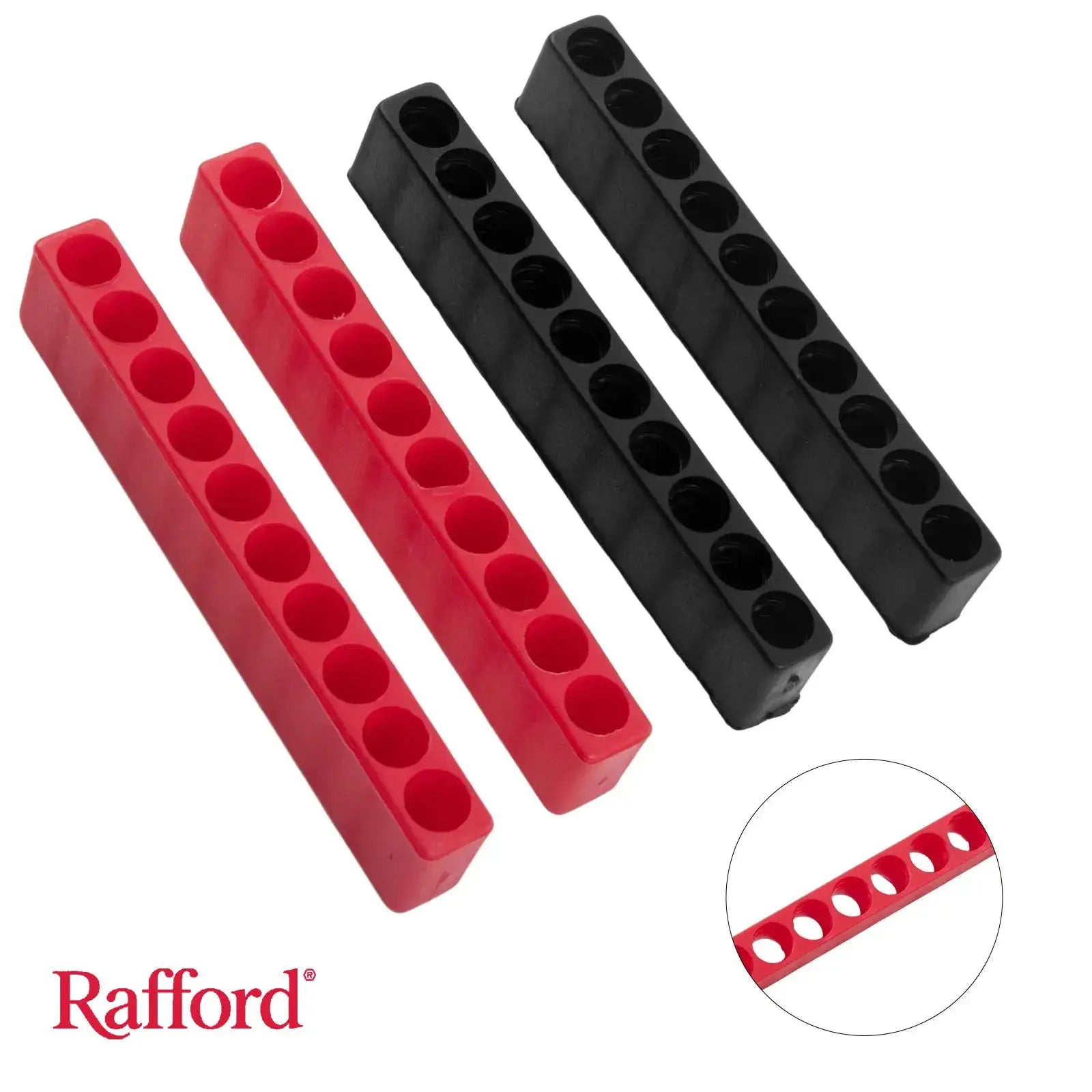 Simples Market 4-piece red and black plastic 10-hole 1/4-inch bit holders for screwdriver bits