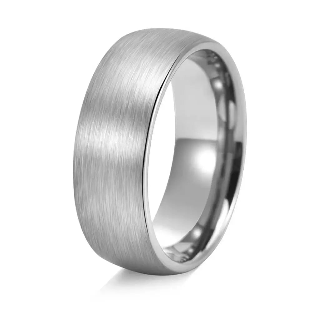 8mm Stainless Steel Black Matte Groove Ring Wholesale For Men Wedding Engagement Party Gift Anniversary Jewelry