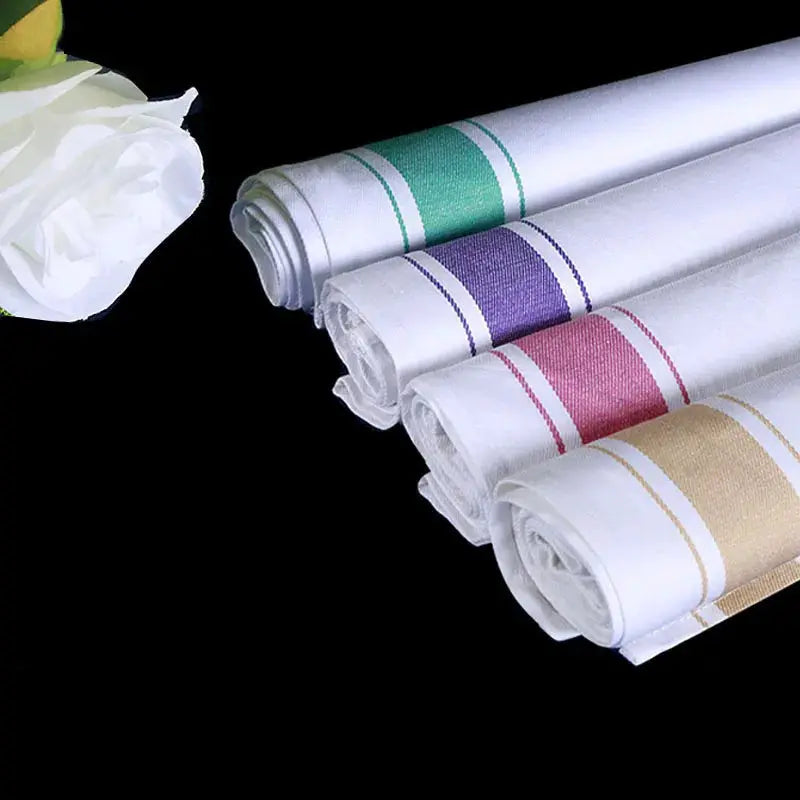 European kitchen towel placemats set of five thickened cotton cup cloths with colored stripes