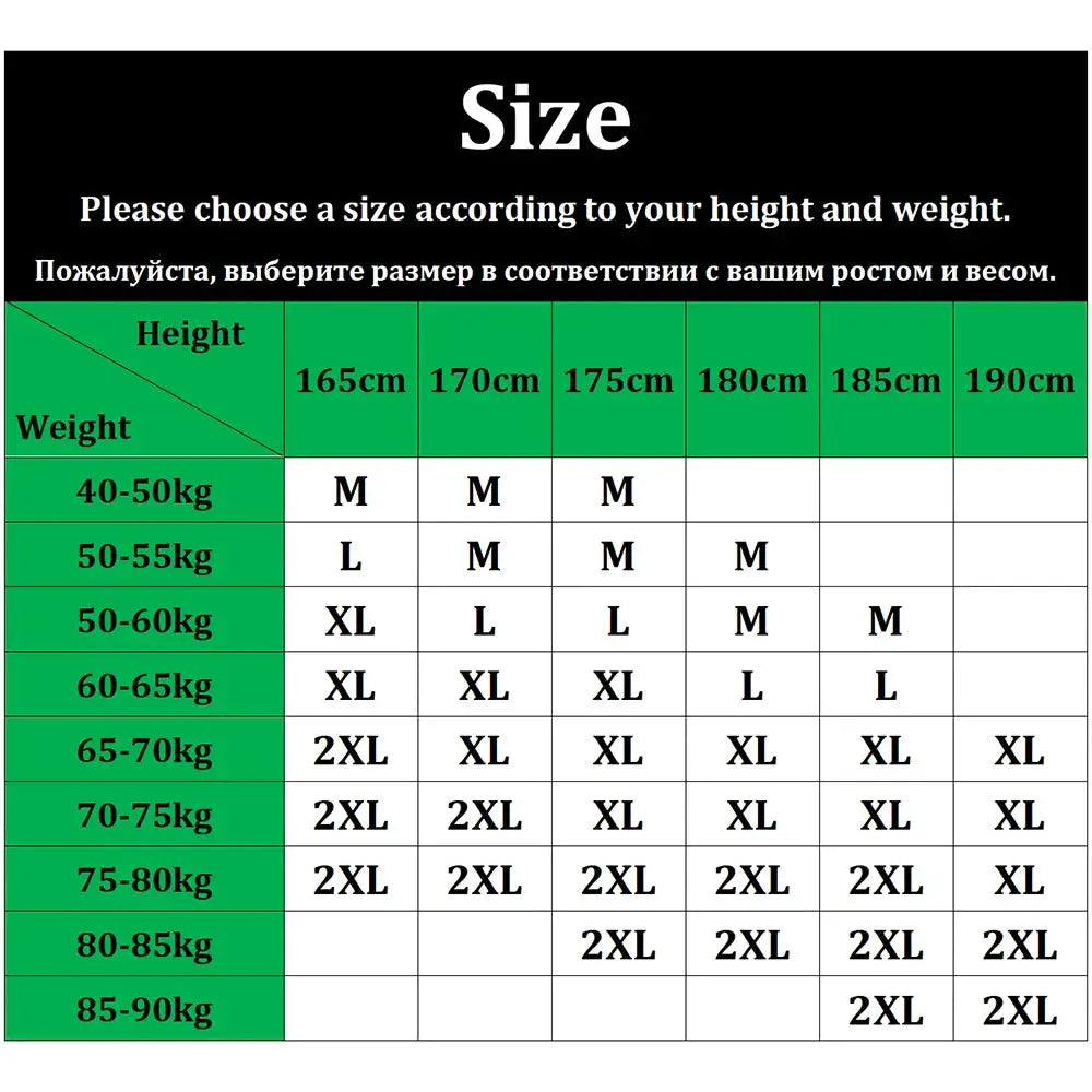 Women's underwear size chart showing height and weight guidance in a green grid.