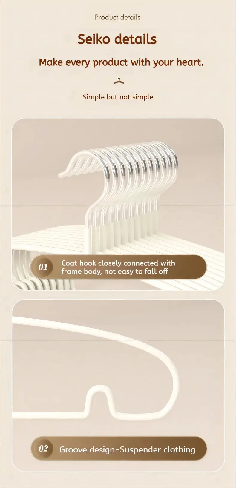 Clothes hangers, 10-pack clear plastic non-slip for dormitory storage