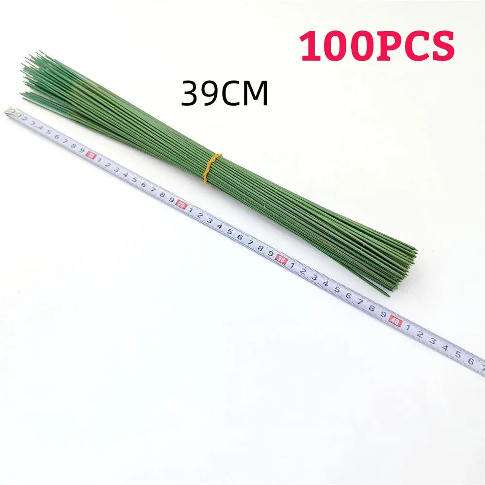 Green Flower Stem Sticks DIY Floral Material Handmade Wire Stem Self Adhesive Floriculture Tape Paper Tape For Bouquets