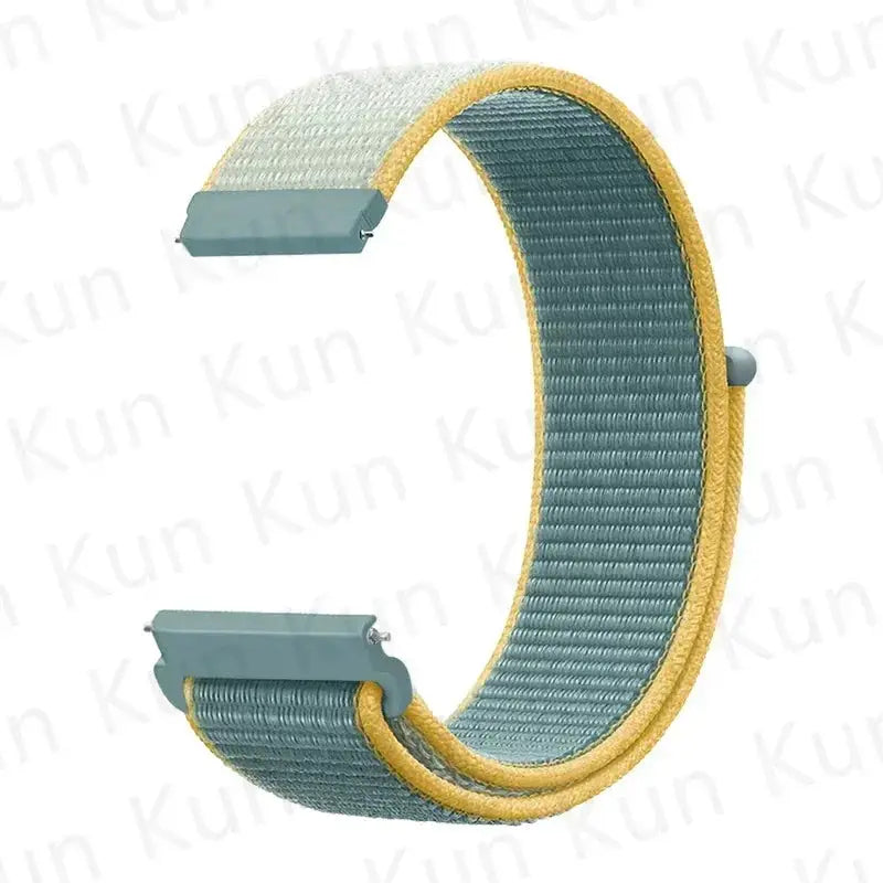 Nylon loop watch strap for Redmi Watch 5 Active/Lite & Xiaomi Watch S4, blue with yellow edges, 20/22mm, Simples Market