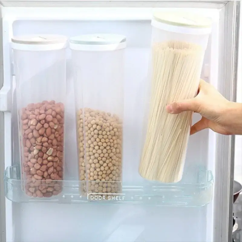 1pc Noodles Sealed Can Food Storage Container For Spaghetti Noodles With Locking Lid Food Grade Plastic Kitchen Storage