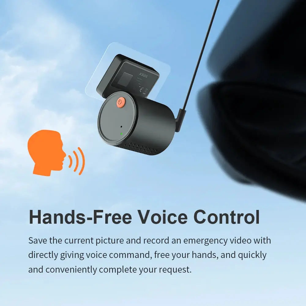Dash camera for cars with hands-free voice control, black KAWA MINI 3