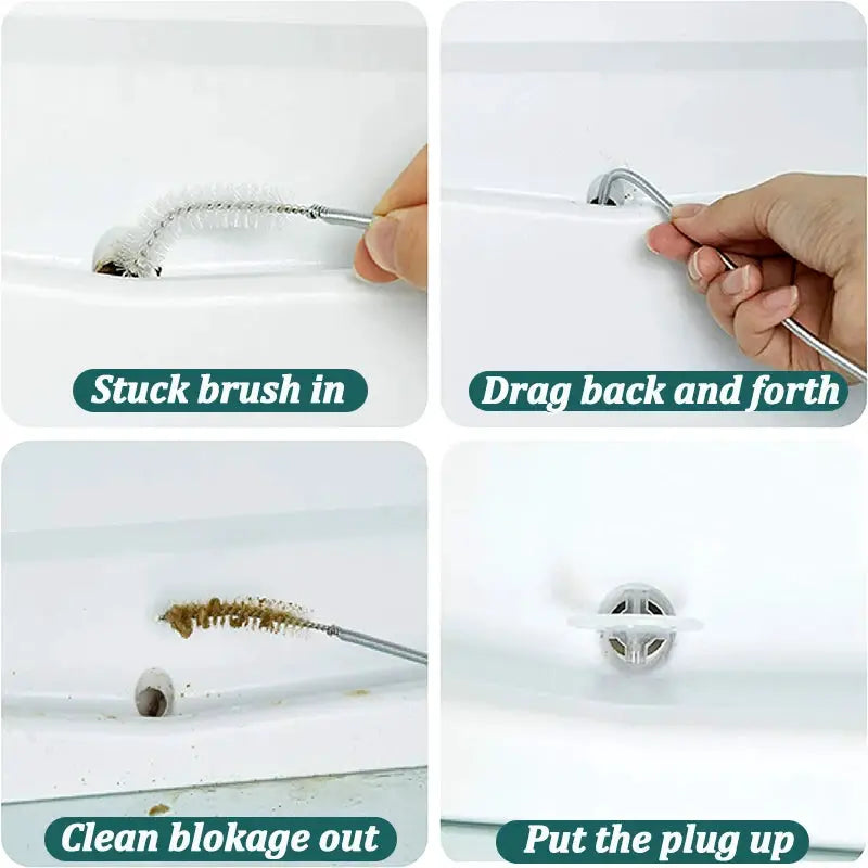 Fridge drain hole brush set by Simples Market; 5/6-pc with metal handle and white bristles for unclogging