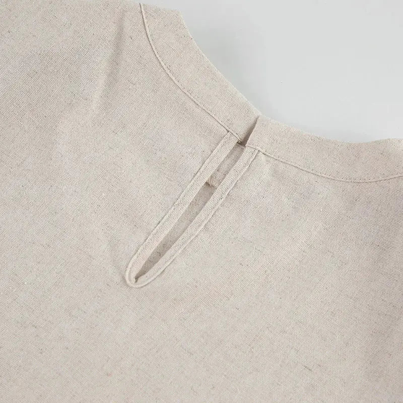 Linen Two Piece Pant Set With Crop Top For Women Spring Summer 2025