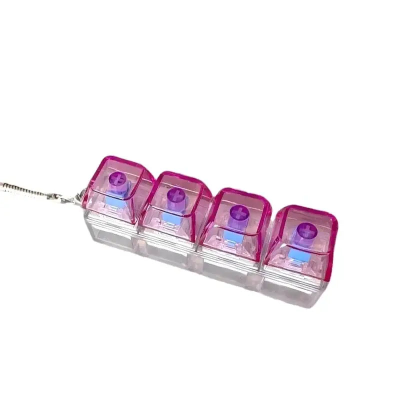Keychain LED Lights Stress Relief Keyboard Toy For Office Desk Portable Anxiety Management Gift For Professionals