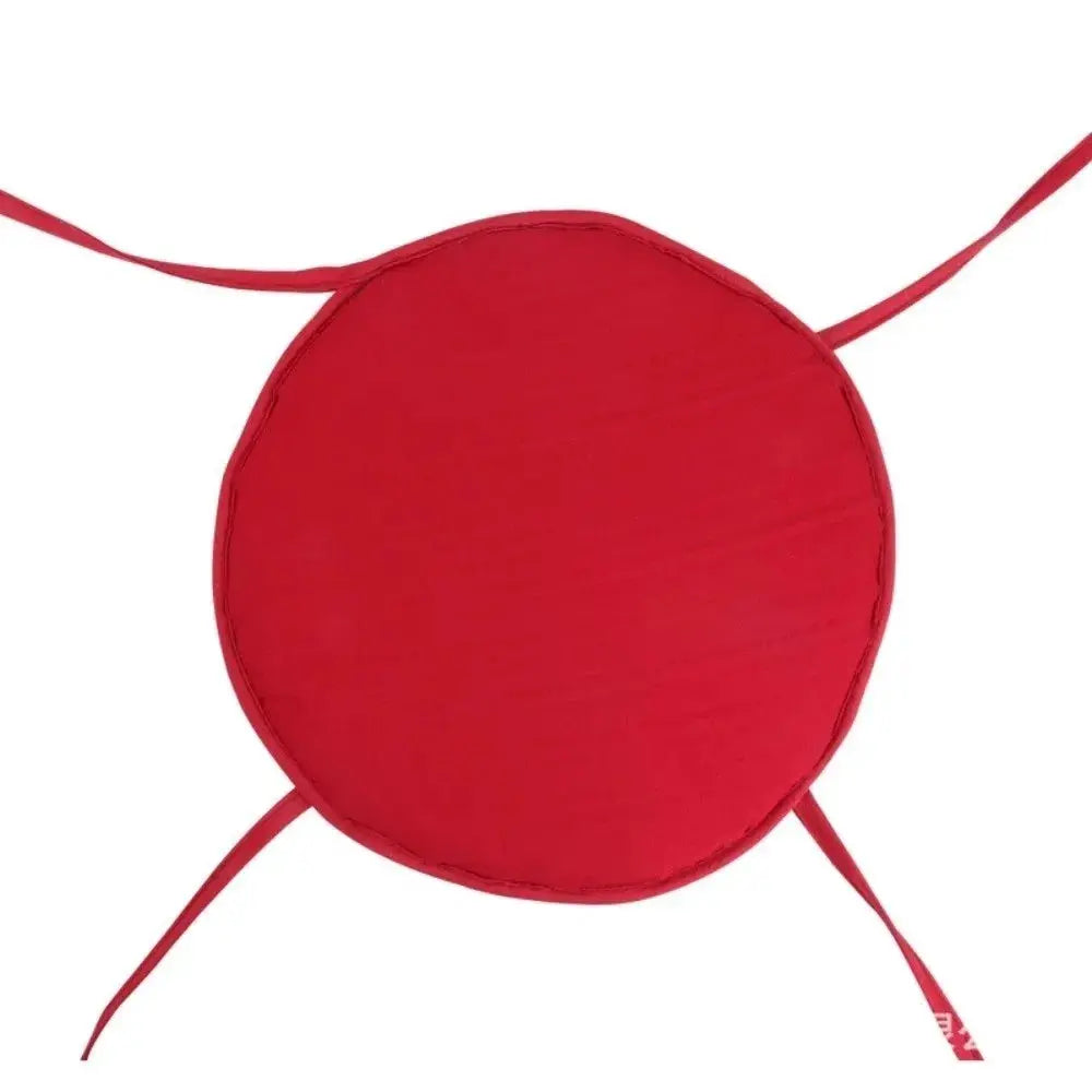 Round candy-red chair pad made of thickened sponge with drawstring, 30x30 cm, washable cover