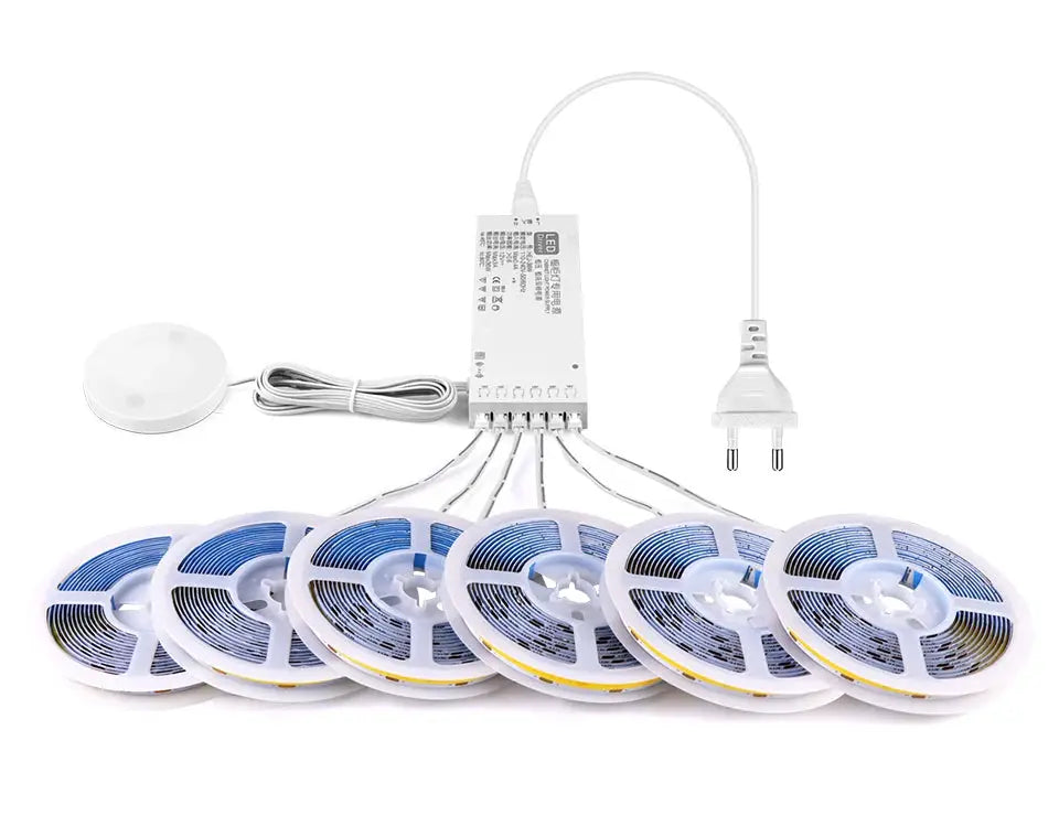 LED Acoustic Board Decorative COB light strip kit by Simples Market; touch-dimmable wall/under-cabinet lamp with 6 reels