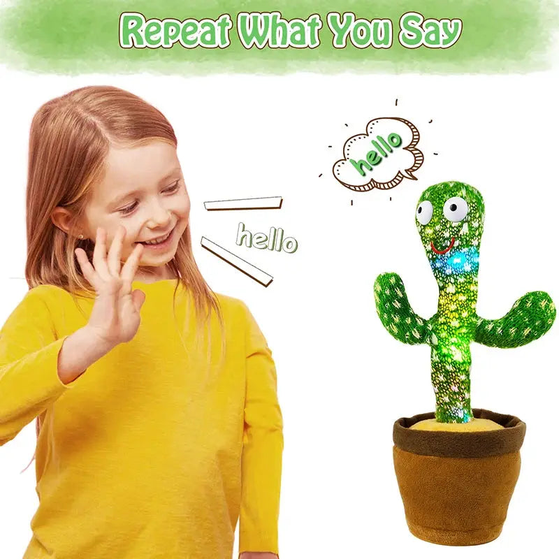 Dancing Cactus 120 Song Speaker Talking Plush Toy With USB Battery Voice Repeat Cactus Dancer Plushie Gift For Kids
