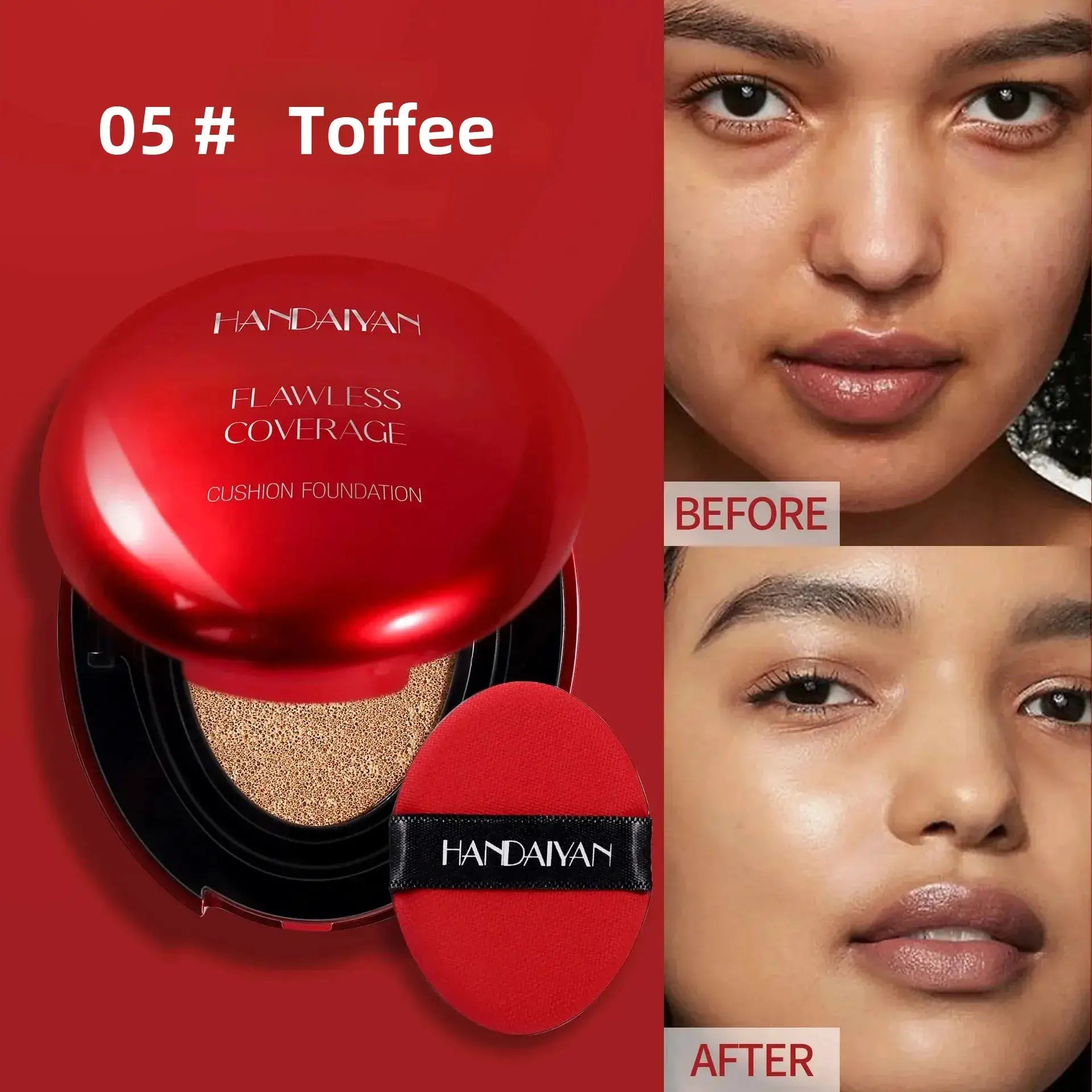 Korean Air Cushion Foundation Oil Control For Long Lasting Natural Finish Moisturizing Brightening Radiant Complexion