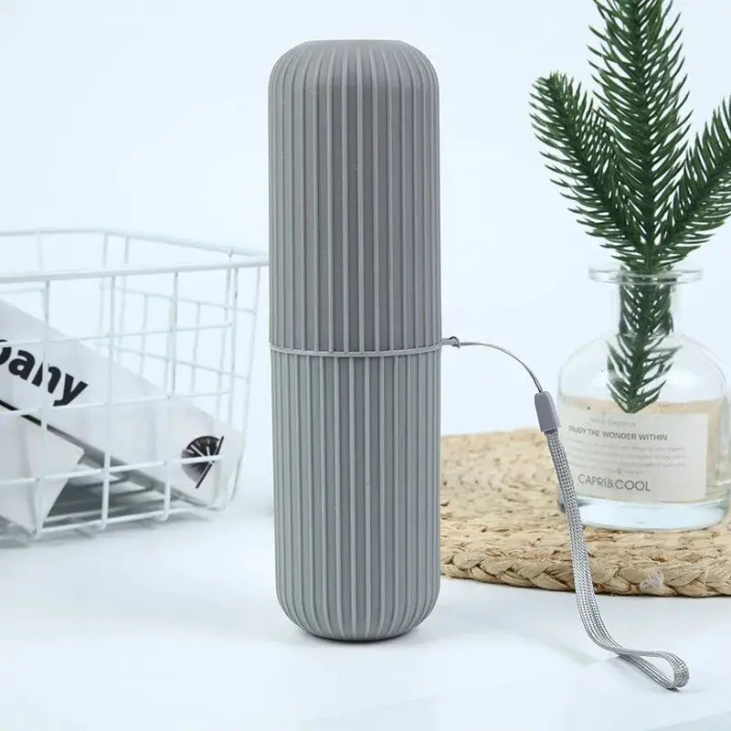 JetSet Travel Toothbrush Box Portable Hygienic Organizer With Brushing Cup And Toothpaste Storage