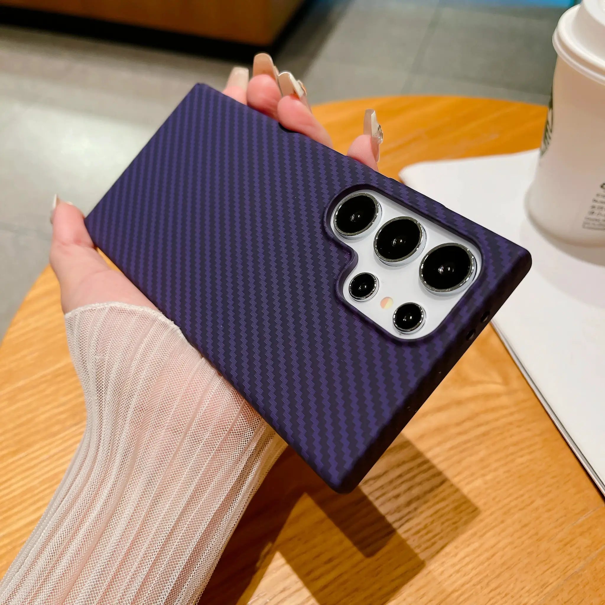 CarbonGuard Ultra Thin Shockproof Carbon Fiber Case For Samsung Galaxy S24 S23 S22 And Note 10 Plus