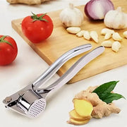 ChefMate Garlic Press and Ginger Extruder Ergonomic Manual Crusher Stainless Steel Kitchen Tool