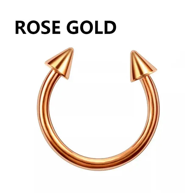 Stainless Steel Horseshoe Fake Nose Ring C Clip Septum Lip Hoop 1Pc For Women Men Jewelry